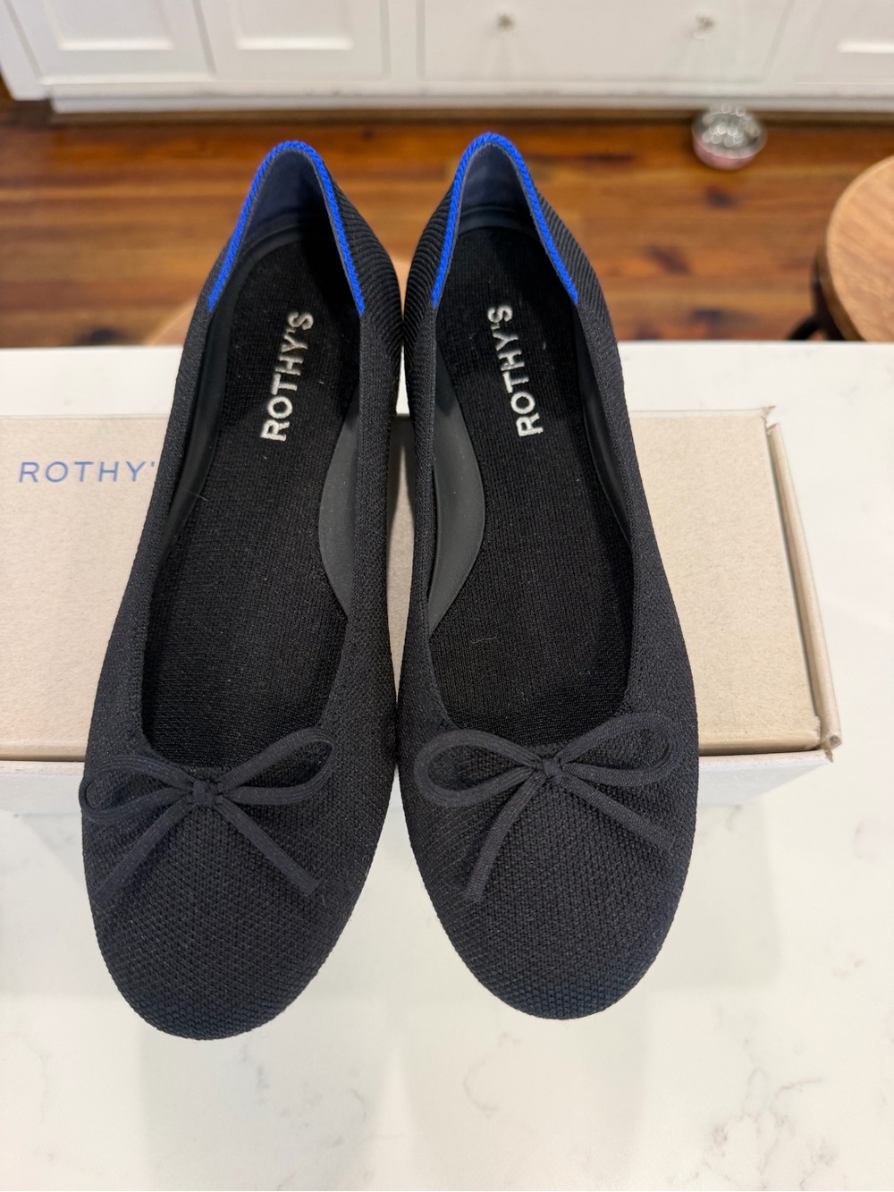 Rothy's Women's Black Ballet Flats Sz 7, Excellent, LN Condition